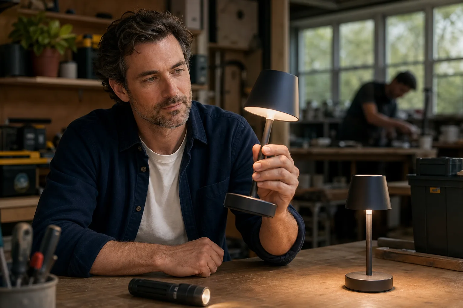 Cordless table lamp fading as its battery level decreases